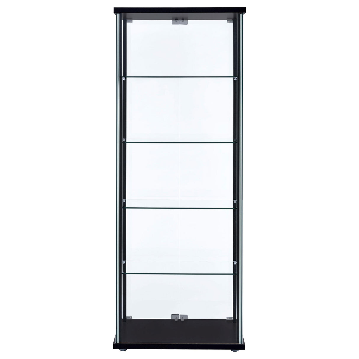  Coaster Furniture Delphinium 950170 5-shelf Clear Glass Curio Display Cabinet - Black IMAGE 5