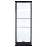  Coaster Furniture Delphinium 950170 5-shelf Clear Glass Curio Display Cabinet - Black IMAGE 5