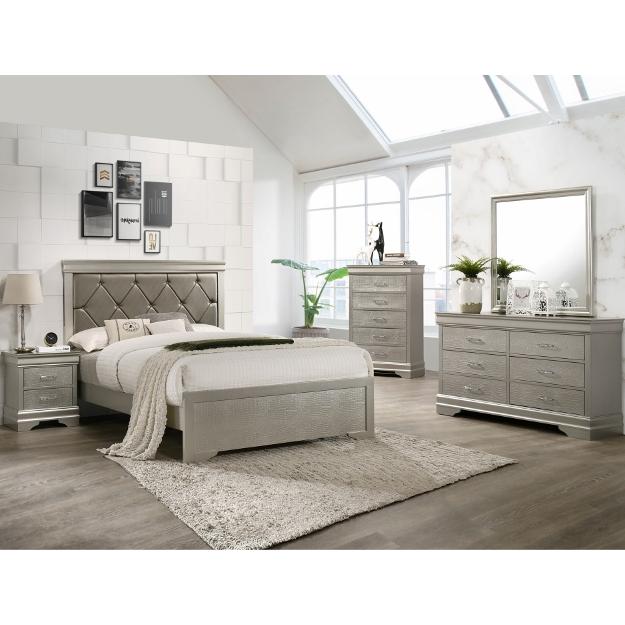  Crown Mark Amalia B6910 6 pc Queen Panel Bedroom Set IMAGE 1