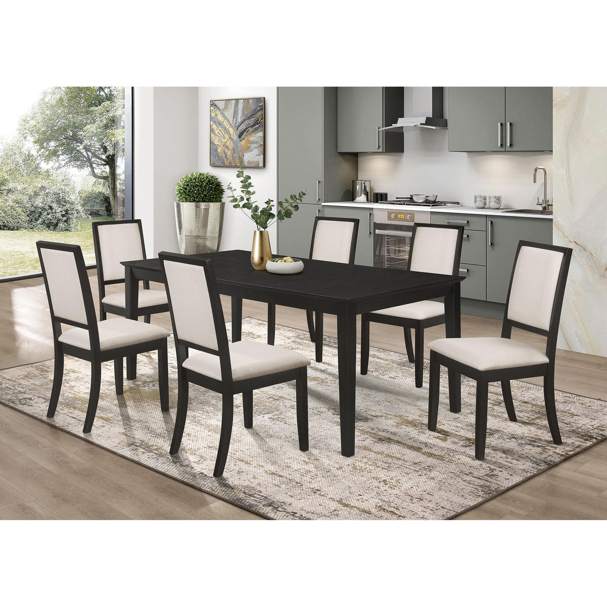  Coaster Furniture Louise 101562 Upholstered Wood Dining Side Chair - Black (Set of 2) IMAGE 9