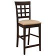  Coaster Furniture Gabriel 100209 Lattice Back Counter Chair - Cappuccino (Set of 2) IMAGE 1
