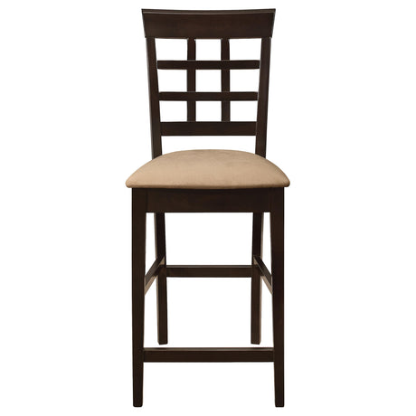  Coaster Furniture Gabriel 100209 Lattice Back Counter Chair - Cappuccino (Set of 2) IMAGE 2