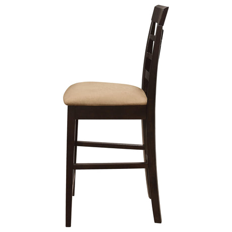  Coaster Furniture Gabriel 100209 Lattice Back Counter Chair - Cappuccino (Set of 2) IMAGE 4