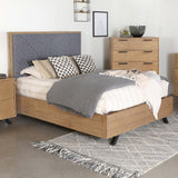 Taylor Upholstered Panel Bed Light Honey Brown And Grey