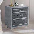 Antonella 3-drawer Upholstered Nightstand Grey image