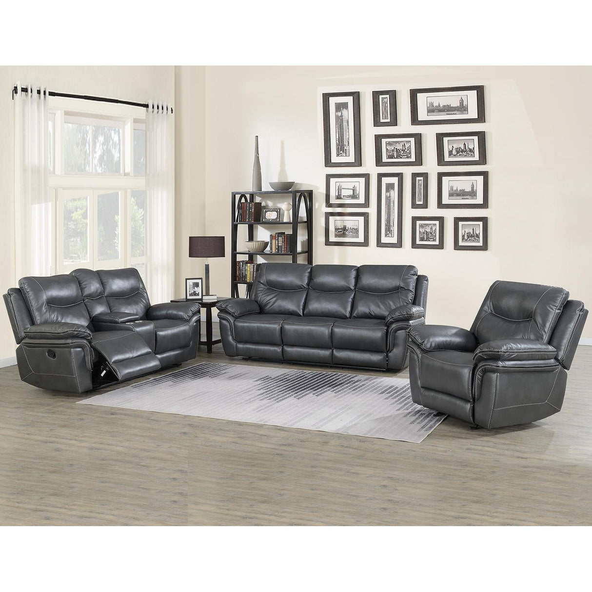  Steve Silver Furniture Isabella IS850 2 pc Reclining Living Room Set - Grey IMAGE 1