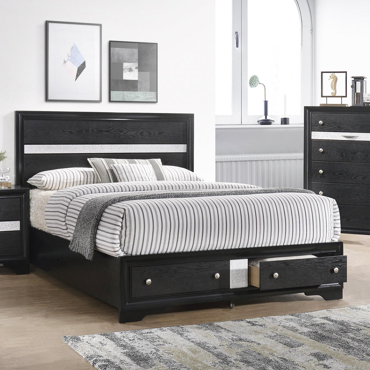  Crown Mark Regata B4670-K 7 pc King Panel Bedroom Set with Storage IMAGE 2
