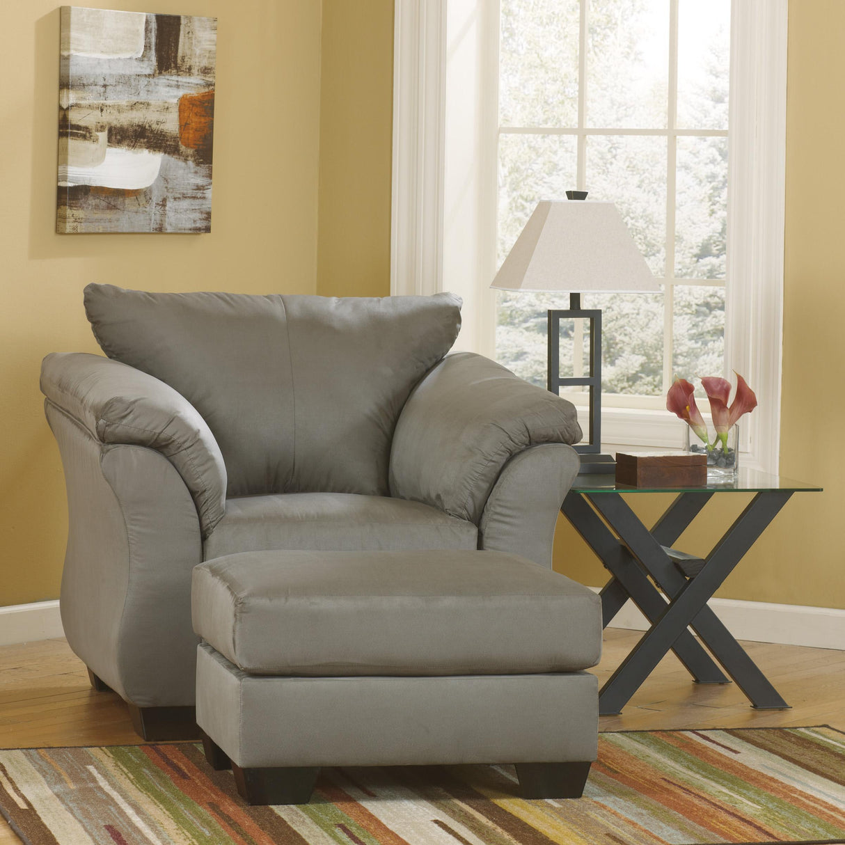  Signature Design by Ashley Darcy Fabric Ottoman 7500514 IMAGE 2