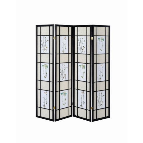  Coaster Furniture Catabella 4407 4-Panel Room Divider Folding Shoji Screen - Floral IMAGE 2