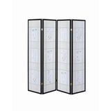  Coaster Furniture Catabella 4407 4-Panel Room Divider Folding Shoji Screen - Floral IMAGE 4