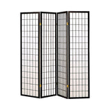  Coaster Furniture Roberto 4624 4-Panel Room Divider Folding Shoji Screen - Black IMAGE 1