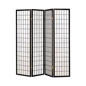  Coaster Furniture Roberto 4624 4-Panel Room Divider Folding Shoji Screen - Black IMAGE 1
