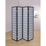  Coaster Furniture Roberto 4624 4-Panel Room Divider Folding Shoji Screen - Black IMAGE 3