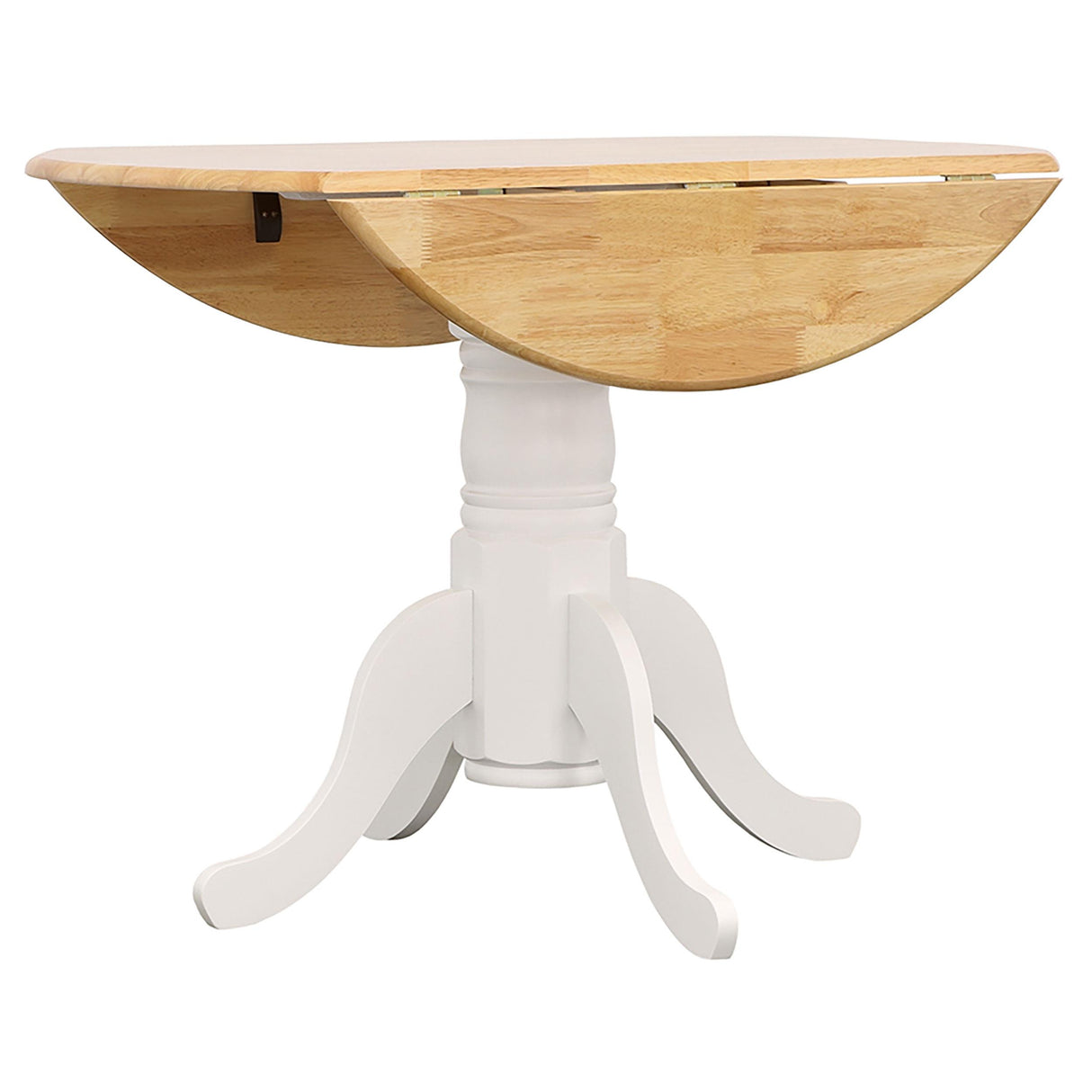  Coaster Furniture Allison 4241 Round 40-inch Drop Leaf Extension Dining Table - White IMAGE 2