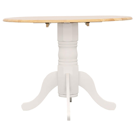  Coaster Furniture Allison 4241 Round 40-inch Drop Leaf Extension Dining Table - White IMAGE 3
