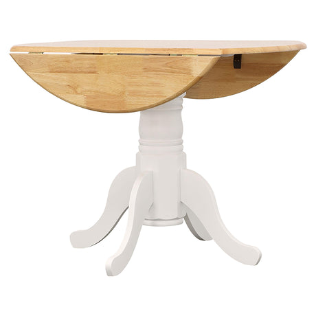 Coaster Furniture Allison 4241 Round 40-inch Drop Leaf Extension Dining Table - White IMAGE 6