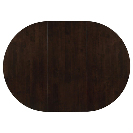  Coaster Furniture Gabriel 100770 Oval 60-inch Extension Leaf Dining Table - Cappuccino IMAGE 7