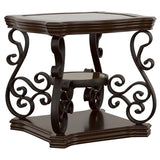  Coaster Furniture Laney 702447 1-shelf Glass Top Rectangular End Table - Deep Merlot IMAGE 2