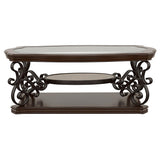  Coaster Furniture Laney 702448 1-shelf Glass Top Rectangular Coffee Table - Deep Merlot IMAGE 6