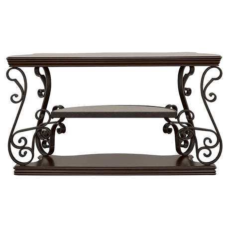  Coaster Furniture Laney 702449 Scrollwork Entryway Sofa Console Table - Deep Merlot IMAGE 6