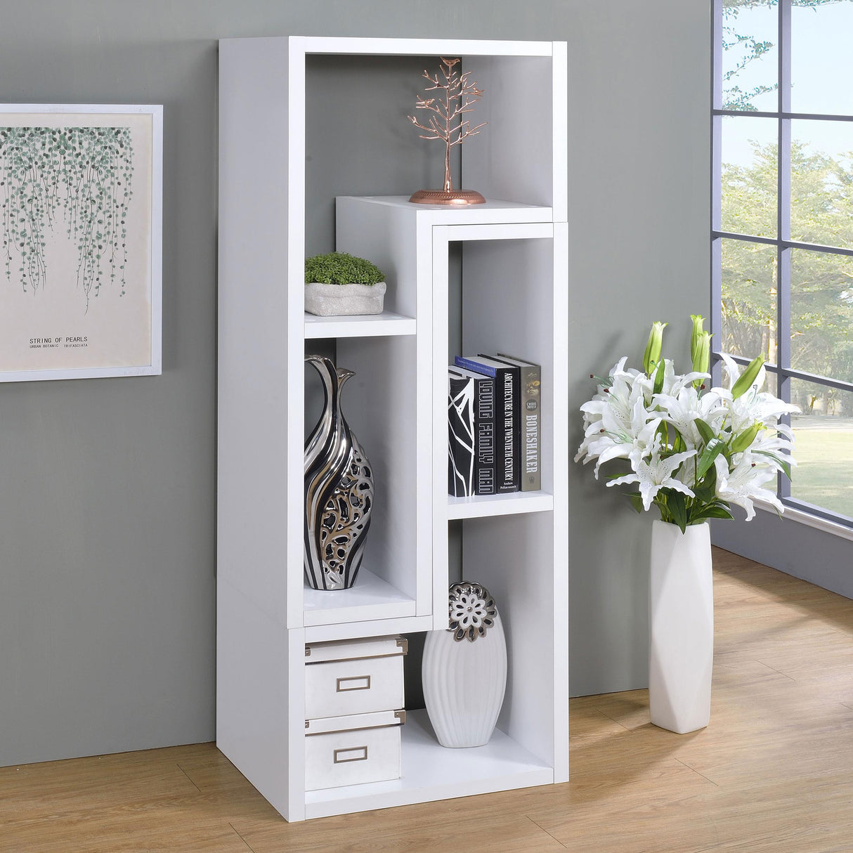 Coaster Furniture Velma 800330 Multipurpose TV Stand and Bookshelf - White IMAGE 14