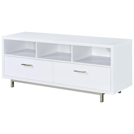  Coaster Furniture Casey 701972 2-Drawer Engineered Wood 60" TV Stand - White IMAGE 3
