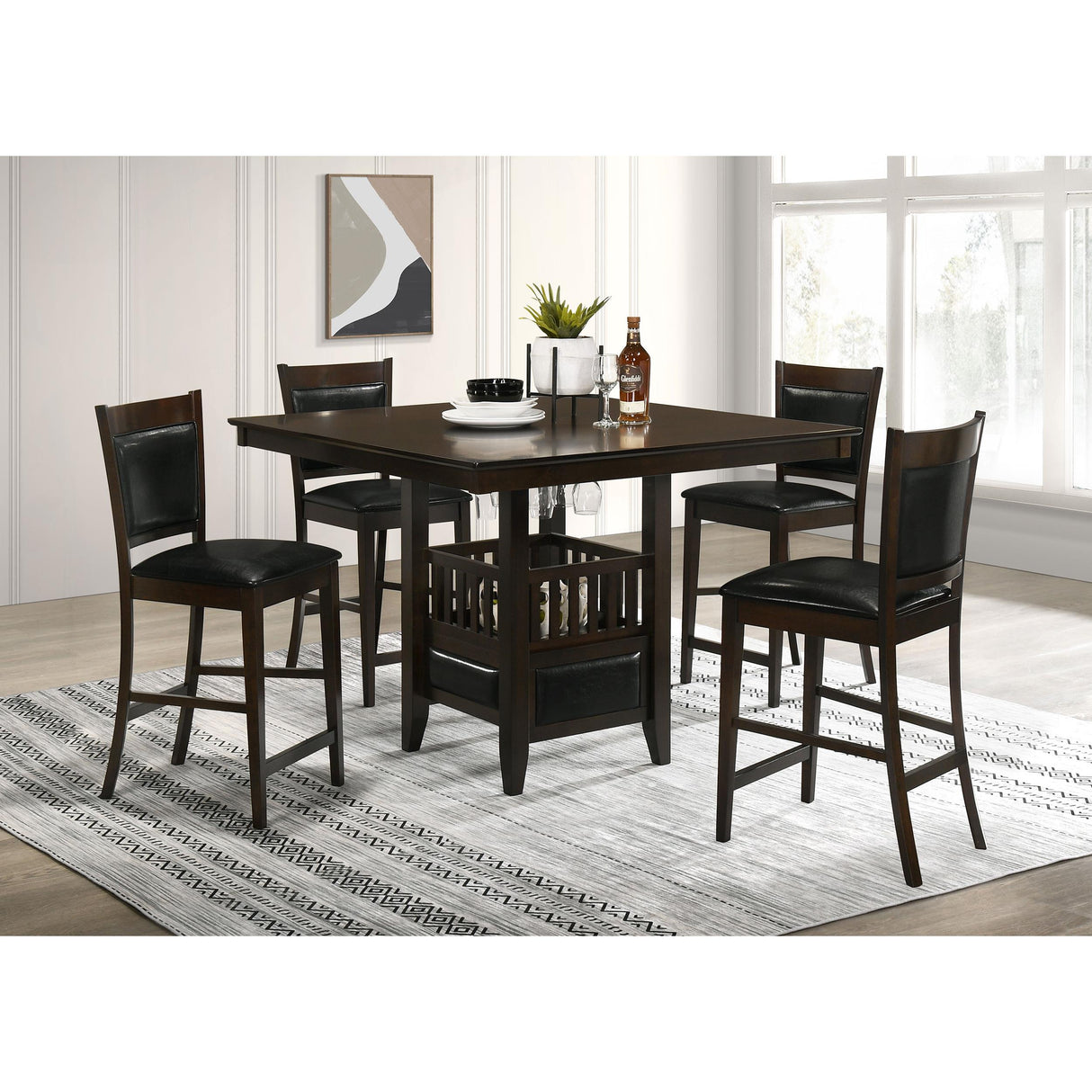  Coaster Furniture Jaden 100958 Square 47-inch Counter Height Dining Table - Espresso IMAGE 8