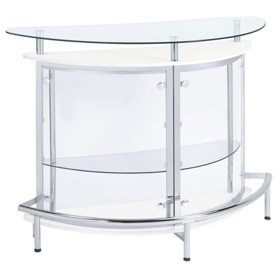  Coaster Furniture Amarillo 101066 Freestanding Glass Top Home Bar Wine Cabinet - White IMAGE 1