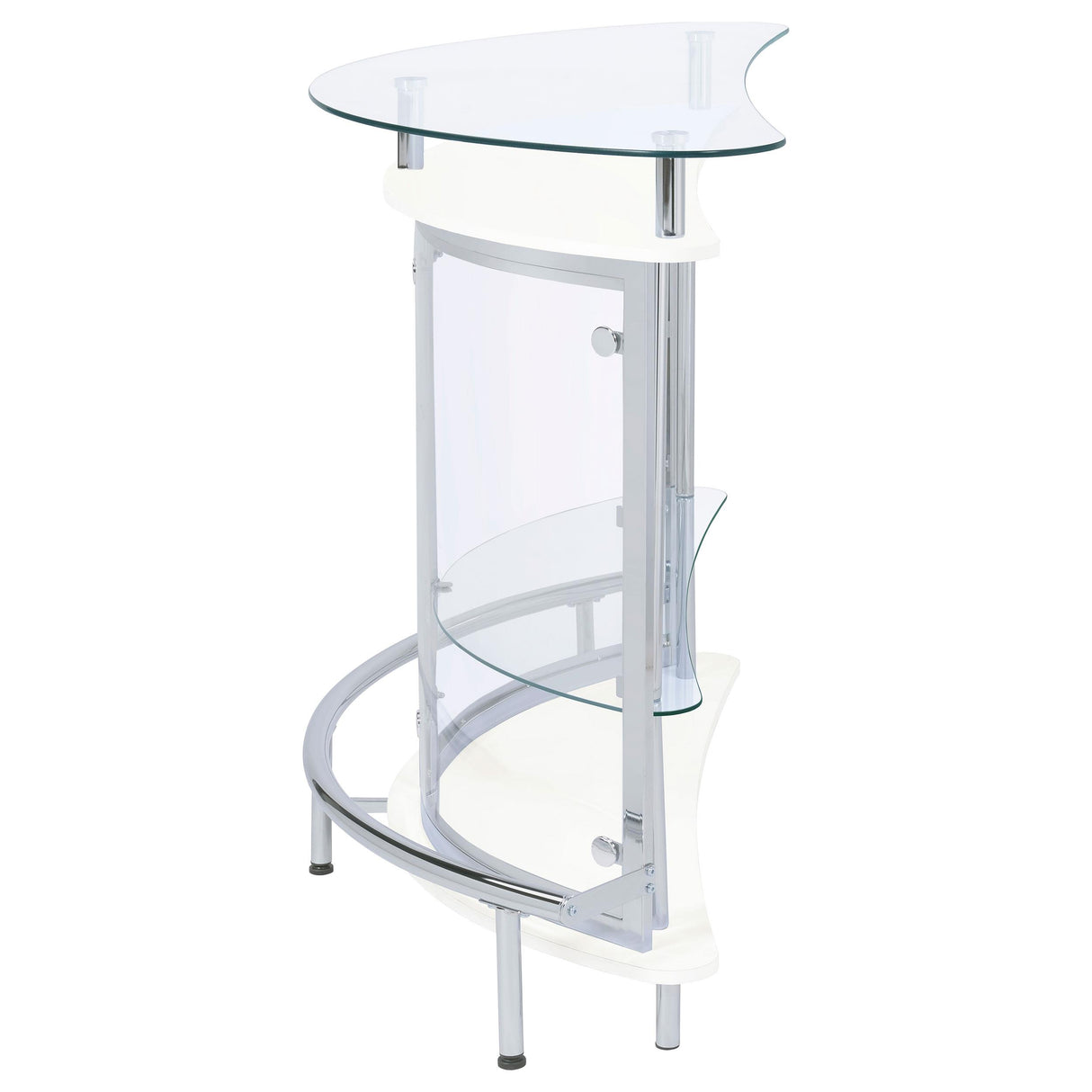  Coaster Furniture Amarillo 101066 Freestanding Glass Top Home Bar Wine Cabinet - White IMAGE 4