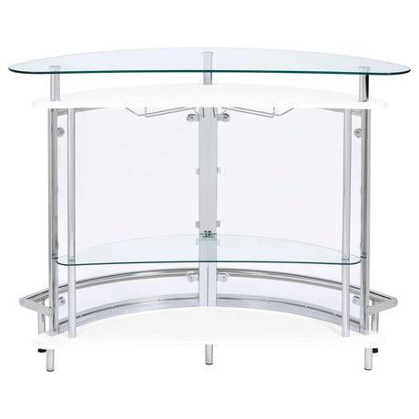  Coaster Furniture Amarillo 101066 Freestanding Glass Top Home Bar Wine Cabinet - White IMAGE 6
