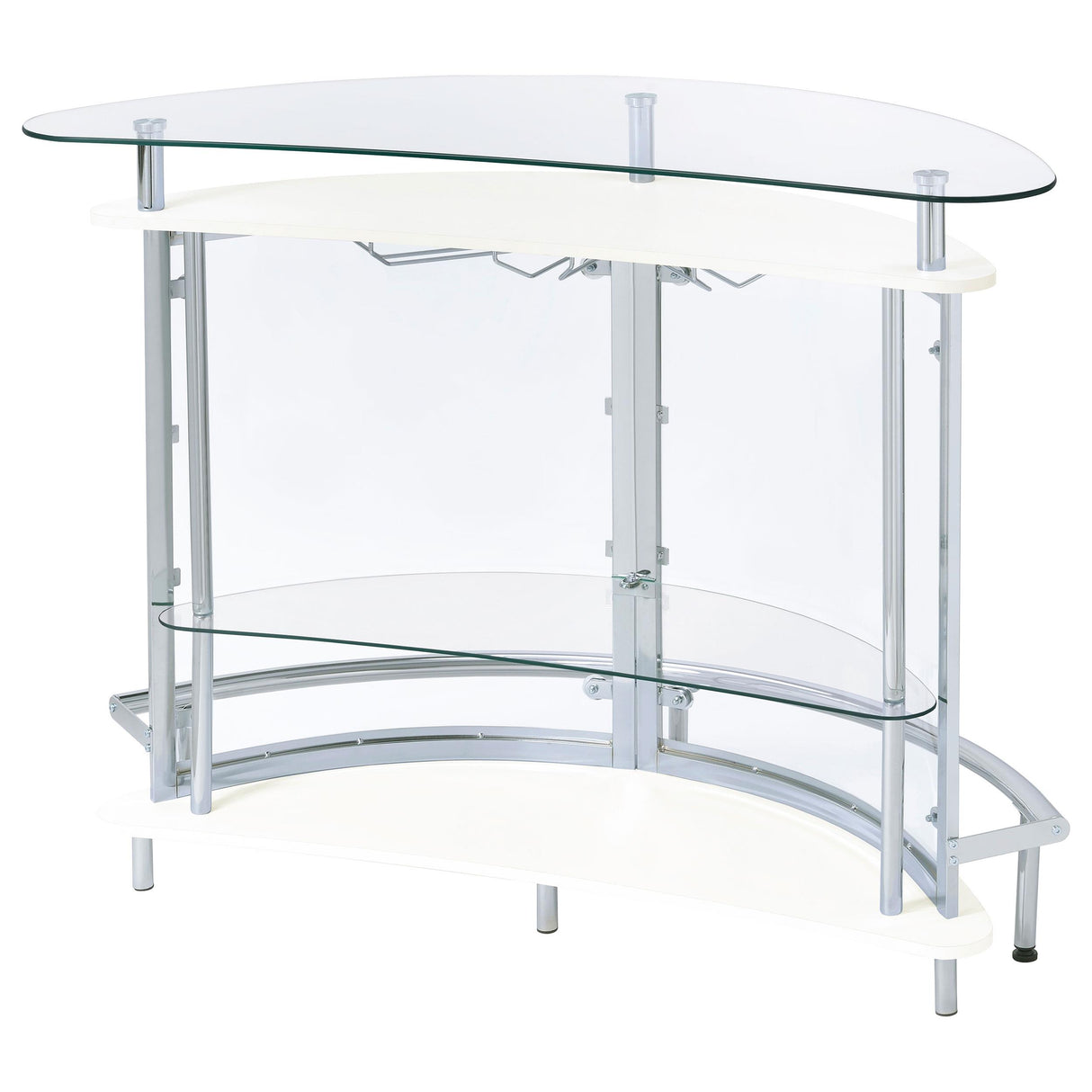  Coaster Furniture Amarillo 101066 Freestanding Glass Top Home Bar Wine Cabinet - White IMAGE 7
