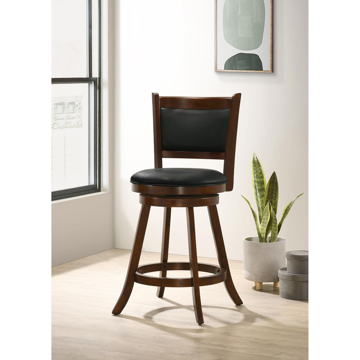  Coaster Furniture Broxton 101919 Upholstered Swivel Counter Chair - Chestnut (Set of 2) IMAGE 8