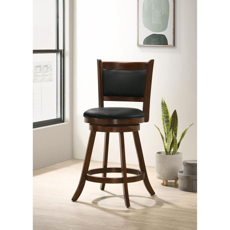  Coaster Furniture Broxton 101919 Upholstered Swivel Counter Chair - Chestnut (Set of 2) IMAGE 9