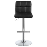  Coaster Furniture Lenny 102554 Upholstered Adjustable Bar Stool - Black (Set of 2) IMAGE 3