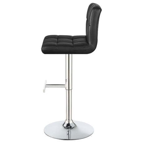  Coaster Furniture Lenny 102554 Upholstered Adjustable Bar Stool - Black (Set of 2) IMAGE 5