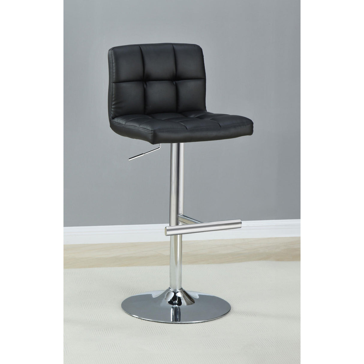  Coaster Furniture Lenny 102554 Upholstered Adjustable Bar Stool - Black (Set of 2) IMAGE 8