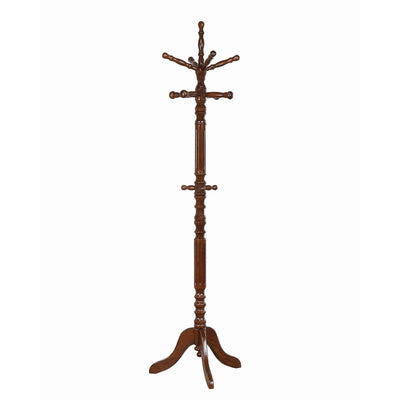  Coaster Furniture Achelle 900769 11 Hook Freestanding Coat Rack Hat Hanger - Tobacco IMAGE 1
