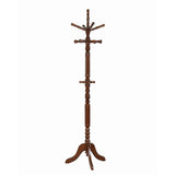  Coaster Furniture Achelle 900769 11 Hook Freestanding Coat Rack Hat Hanger - Tobacco IMAGE 1
