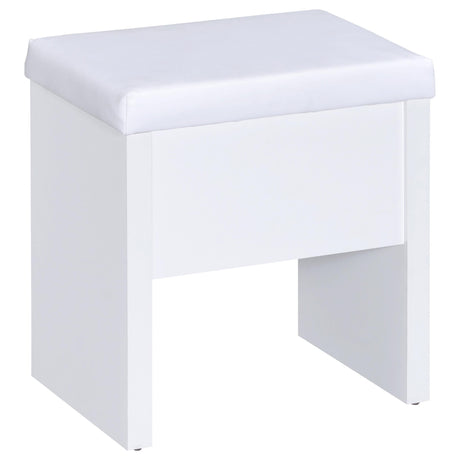  Coaster Furniture Harvey 300290 Vanity Set with Lift-Top Stool - White IMAGE 8