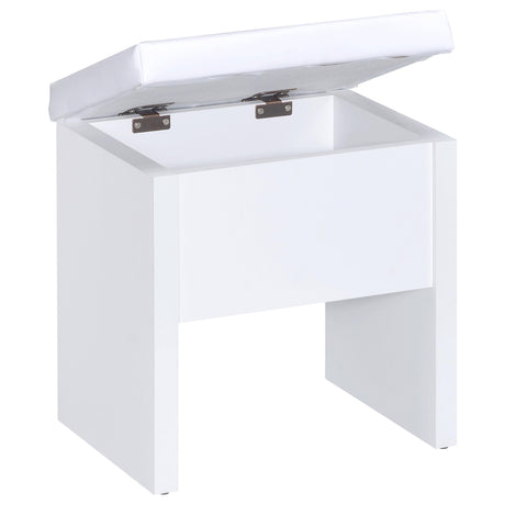  Coaster Furniture Harvey 300290 Vanity Set with Lift-Top Stool - White IMAGE 9