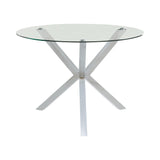  Coaster Furniture Vance 120760 Round 41-inch Glass Top Asterisk Dining Table - Chrome IMAGE 1