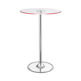  Coaster Furniture Thea 122400 Round 28-inch Glass Top LED Bistro Bar Table - Chrome IMAGE 2