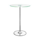  Coaster Furniture Thea 122400 Round 28-inch Glass Top LED Bistro Bar Table - Chrome IMAGE 4