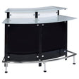  Coaster Furniture Keystone 100139 Curved Glass Top Home Bar Wine Cabinet - Black IMAGE 1