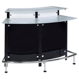  Coaster Furniture Keystone 100139 Curved Glass Top Home Bar Wine Cabinet - Black IMAGE 1