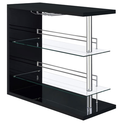  Coaster Furniture Prescott 100165 Rectangular Home Wine Table - Black High Gloss IMAGE 1