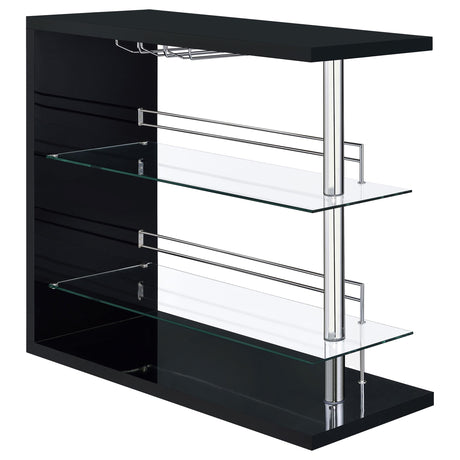 Coaster Furniture Prescott 100165 Rectangular Home Wine Table - Black High Gloss IMAGE 1
