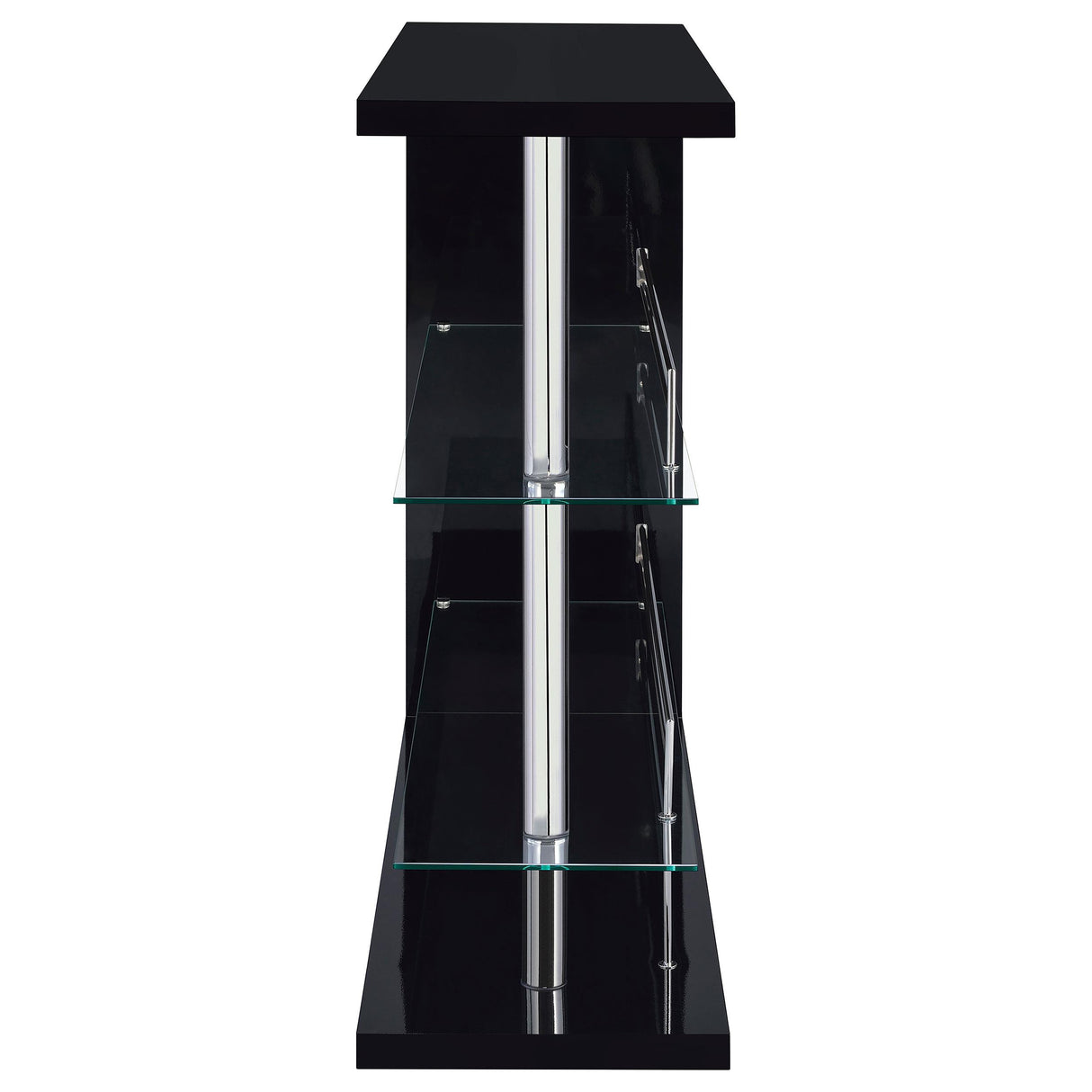  Coaster Furniture Prescott 100165 Rectangular Home Wine Table - Black High Gloss IMAGE 2