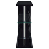  Coaster Furniture Prescott 100165 Rectangular Home Wine Table - Black High Gloss IMAGE 2