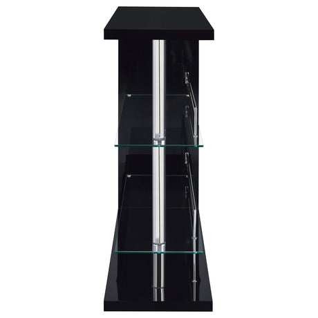  Coaster Furniture Prescott 100165 Rectangular Home Wine Table - Black High Gloss IMAGE 2
